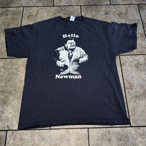 Seinfeld Hello Newman 2008 Near vintage Men's Large Tee Blue Fader!!!!!!